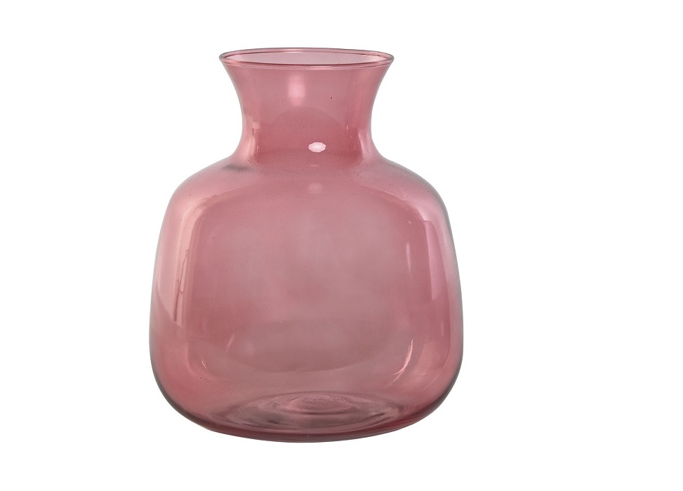 JARRON CRISTAL RECICLADO 16X16X19 ROSA